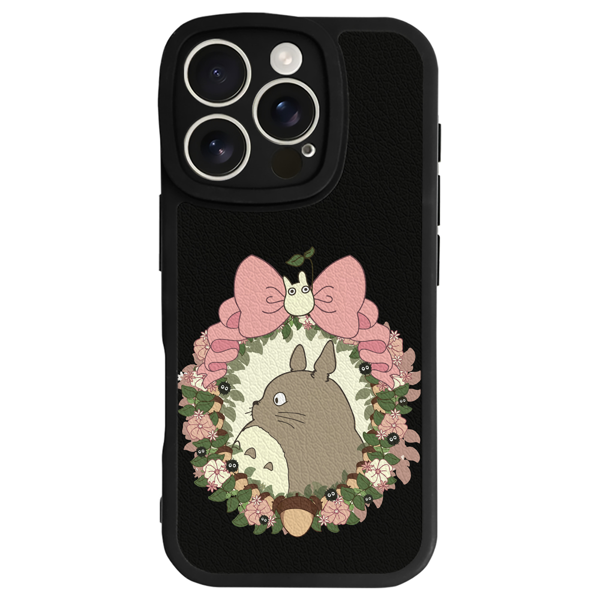 （画像用） となりのトトロ 草壁メイ 草壁サツキ My Neighbor Totoro Satsuki Kusakabe Mei Kusakabe 【iPhone 16シリーズ対応】シリコンスマホケース（レザー調） 材質：シリコン